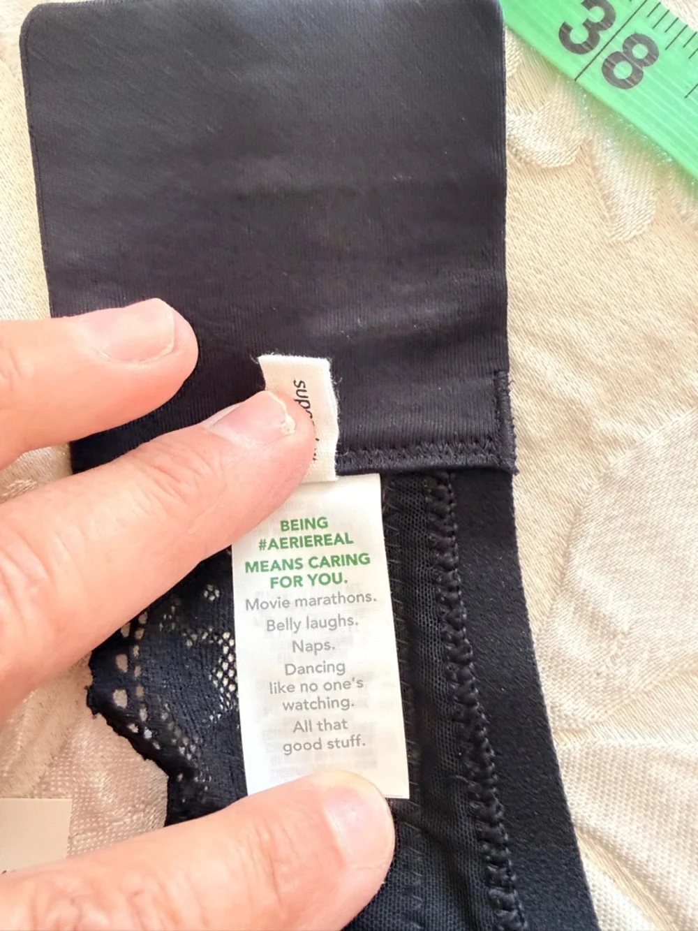 aerie Black Lace Bralette with Triple-Row Hooks US XL - Picture 3 of 6